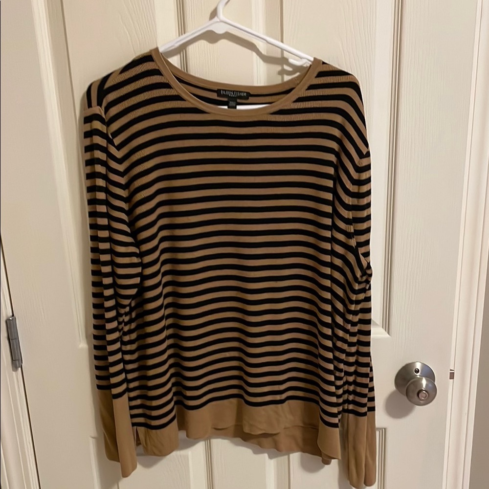 Eileen Fisher Tan & Black Sweater - 2X